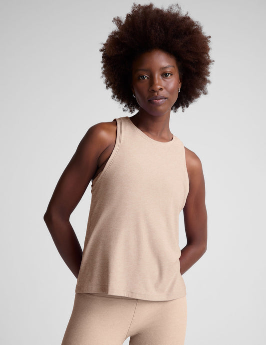 Featherweight Rebalance Tank Top: Relaxed Fit, High Neckline, Lightweight Comfort.