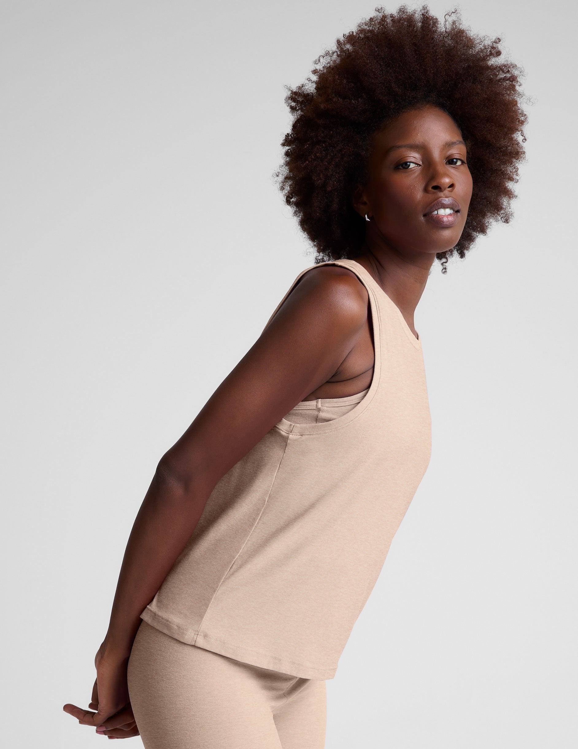 Featherweight Rebalance Tank Top: Relaxed Fit, High Neckline, Lightweight Comfort.