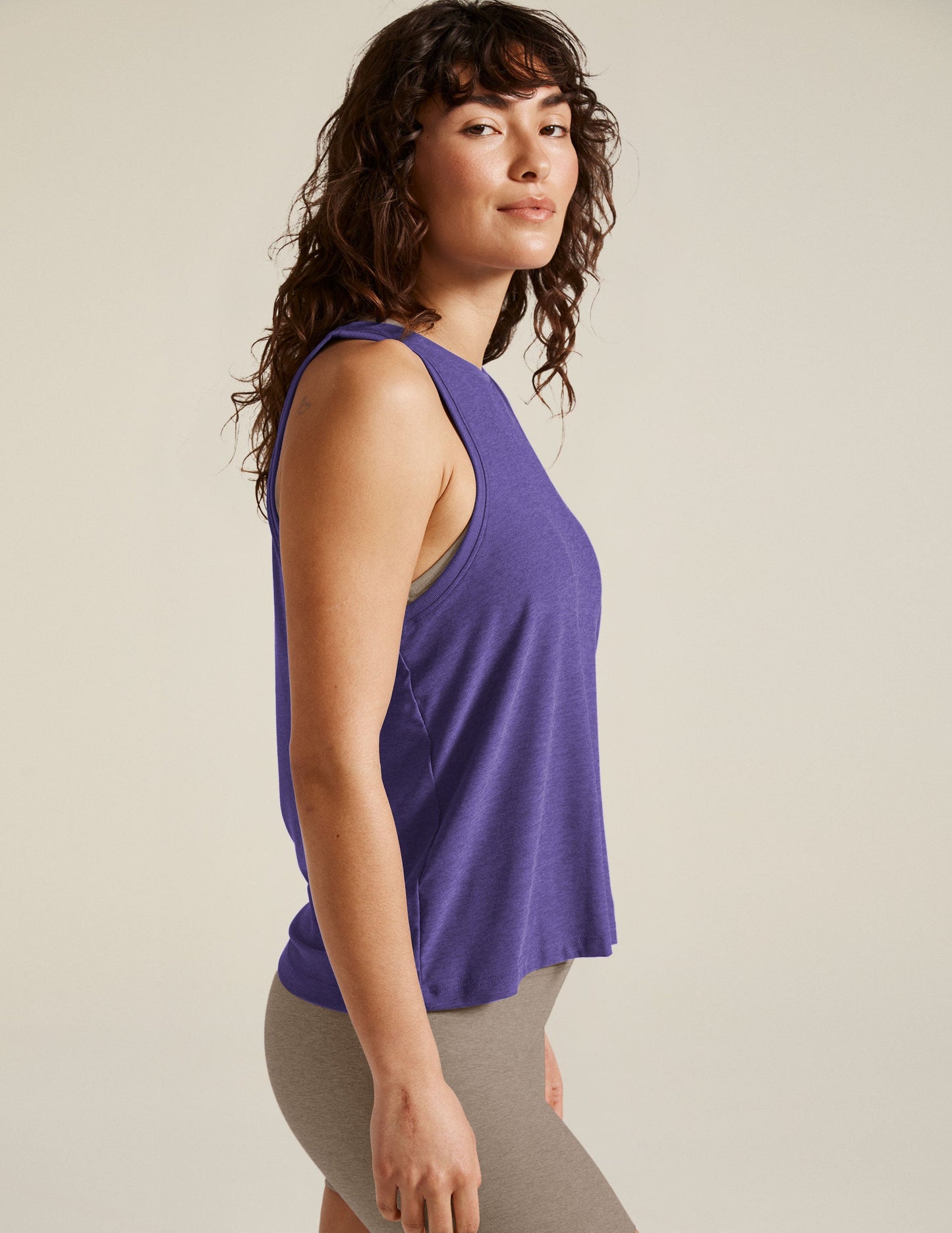 Featherweight Soft Performance Workout Tank Top for Women - Ultra Violet Heather