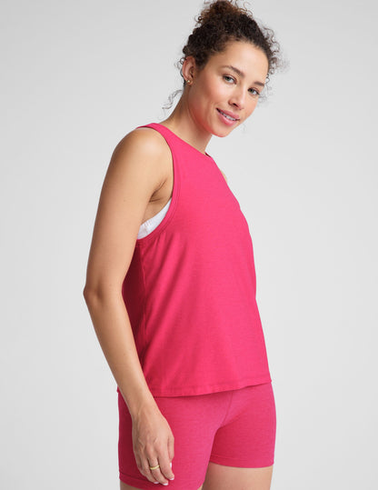 Beyond Yoga Featherweight Rebalance Tank Top - Vivid Pink Heather, Relaxed Fit