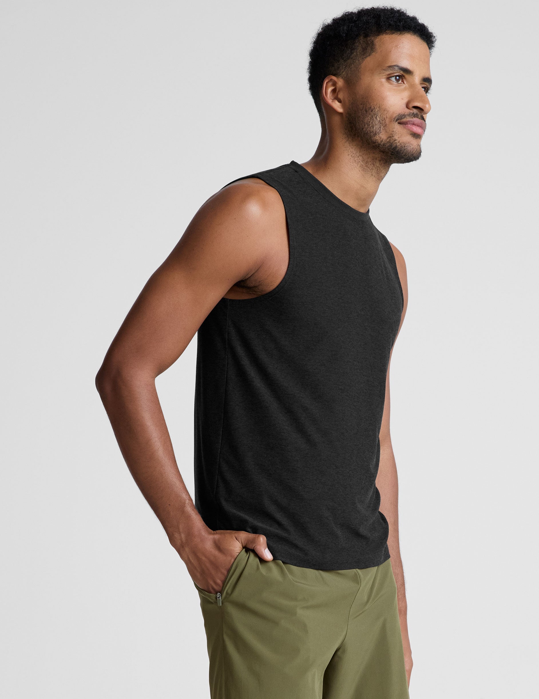 Beyond Yoga Featherweight Freeflo Men's Muscle Tank – Lightweight, Breathable Performance Top