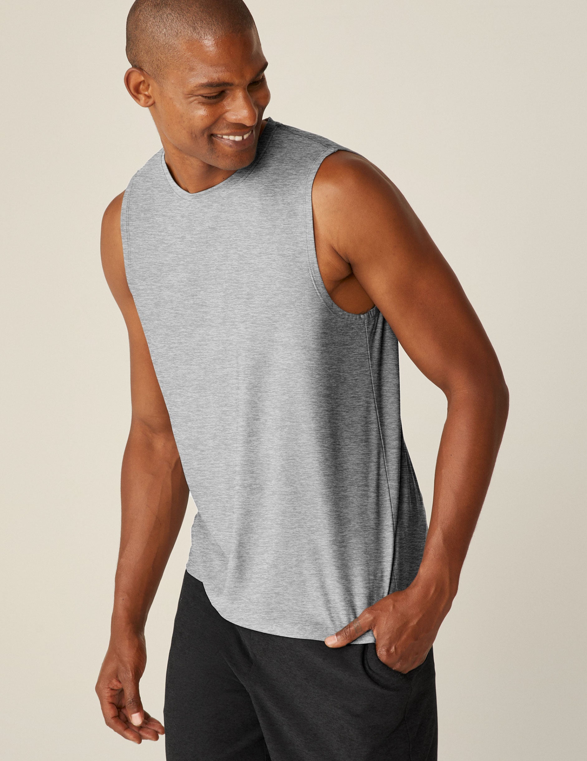 Beyond Yoga Featherweight Freeflo Men's Muscle Tank: Ultra-Light, Sweat-Wicking Performance Top