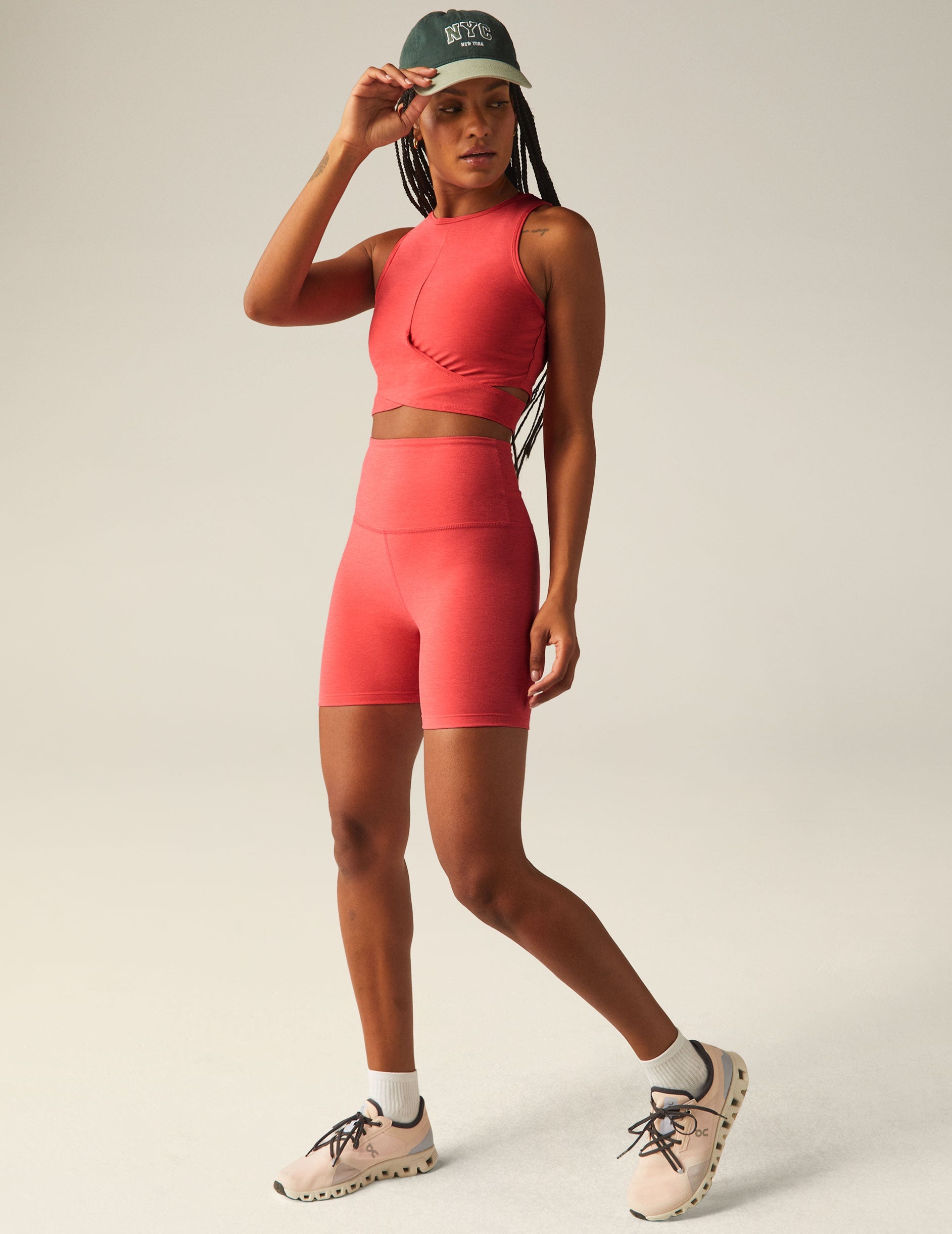 Ultra-Soft Featherweight Embrace Cropped Tank: Stylish Criss-Cross Front Design