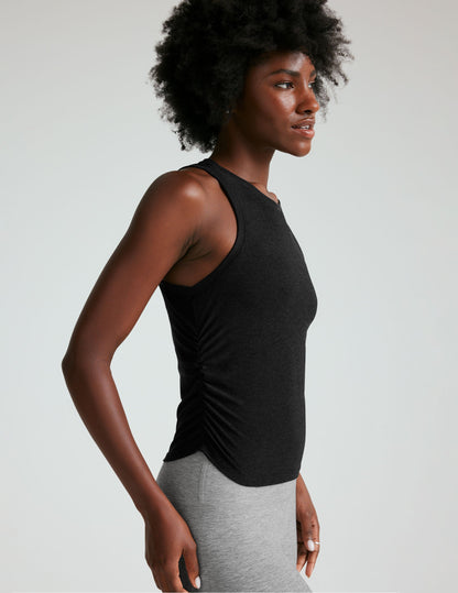 Featherweight Shirred Tank Top: Adaptive Fit, Scoop Neck, Ultimate Comfort
