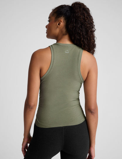 Featherweight Shirred Tank: Adaptable Scoop Neck, Flattering Fit for Everyday Comfort