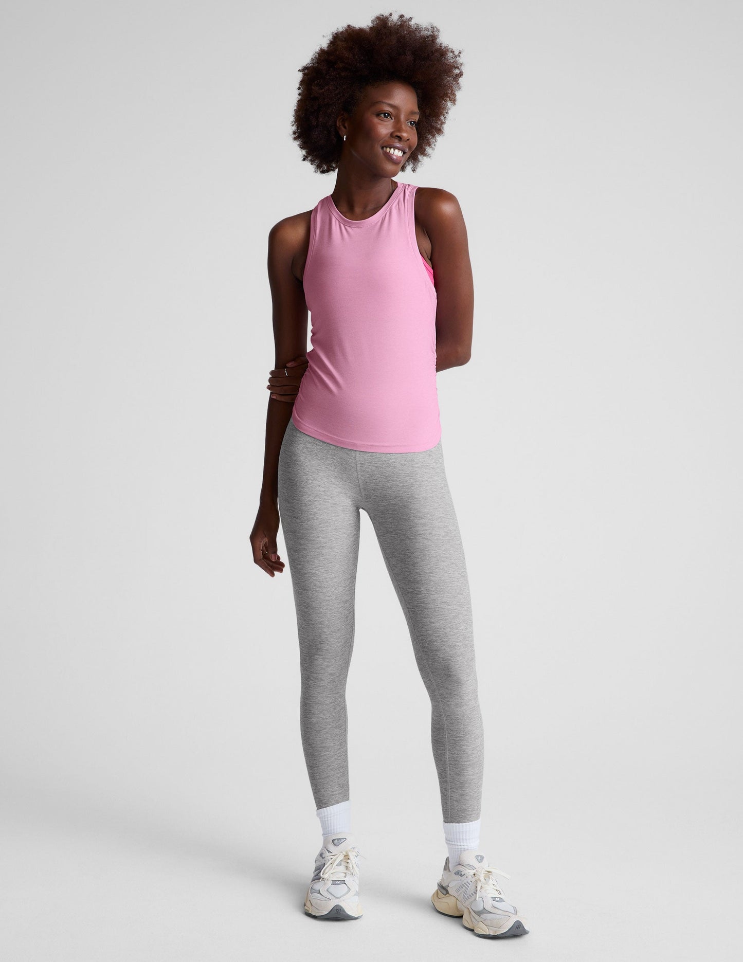 Featherweight Shirred Scoop Neck Tank Top for Adaptive Fit & Comfort
