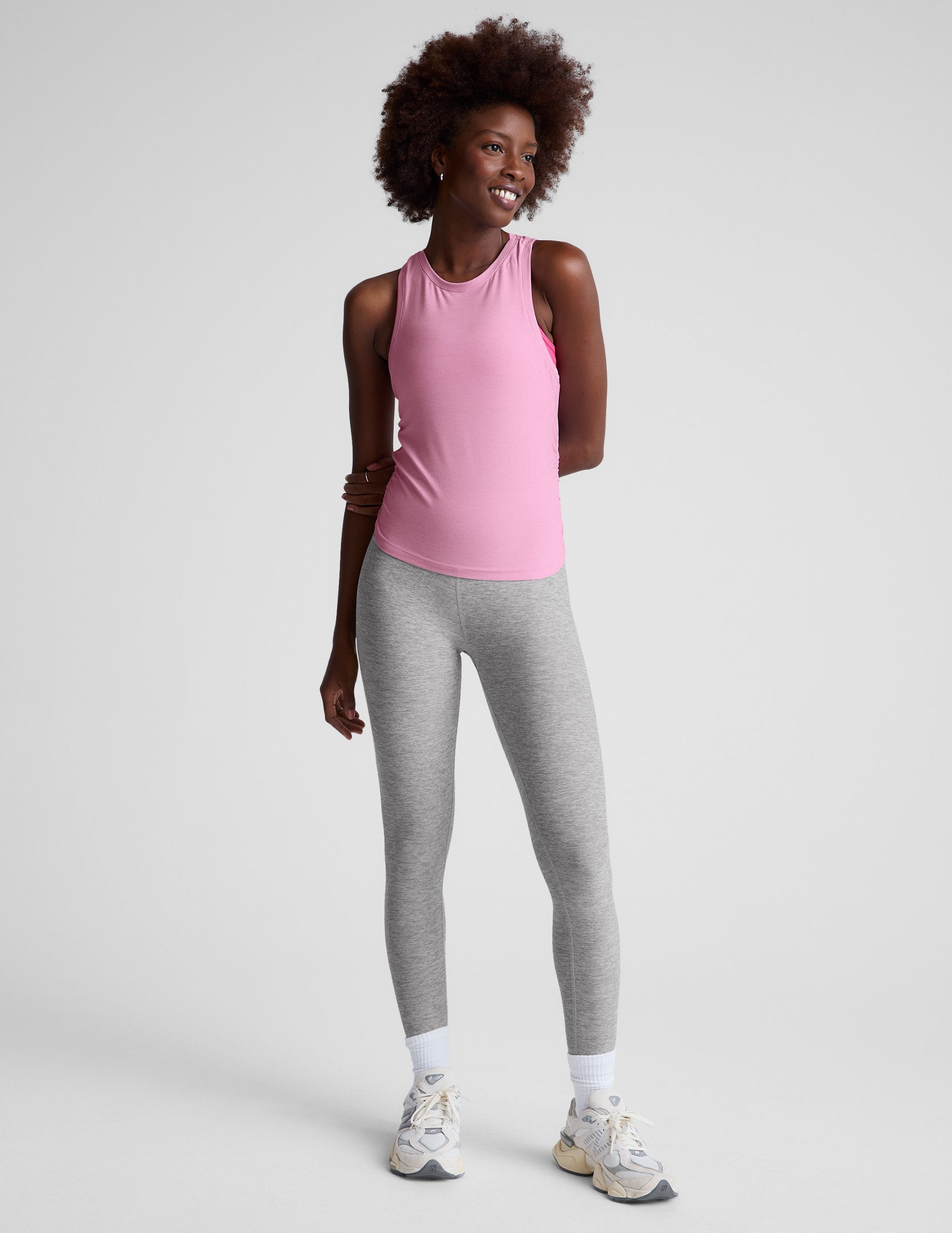 Featherweight Shirred Scoop Neck Tank Top for Adaptive Fit & Comfort
