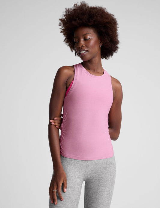 Featherweight Shirred Scoop Neck Tank Top for Adaptive Fit & Comfort