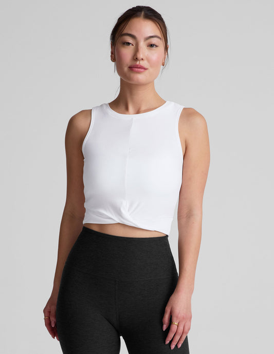 Beyond Yoga Featherlight Cropped Tank: Studio-Inspired Crossover Design for Comfort