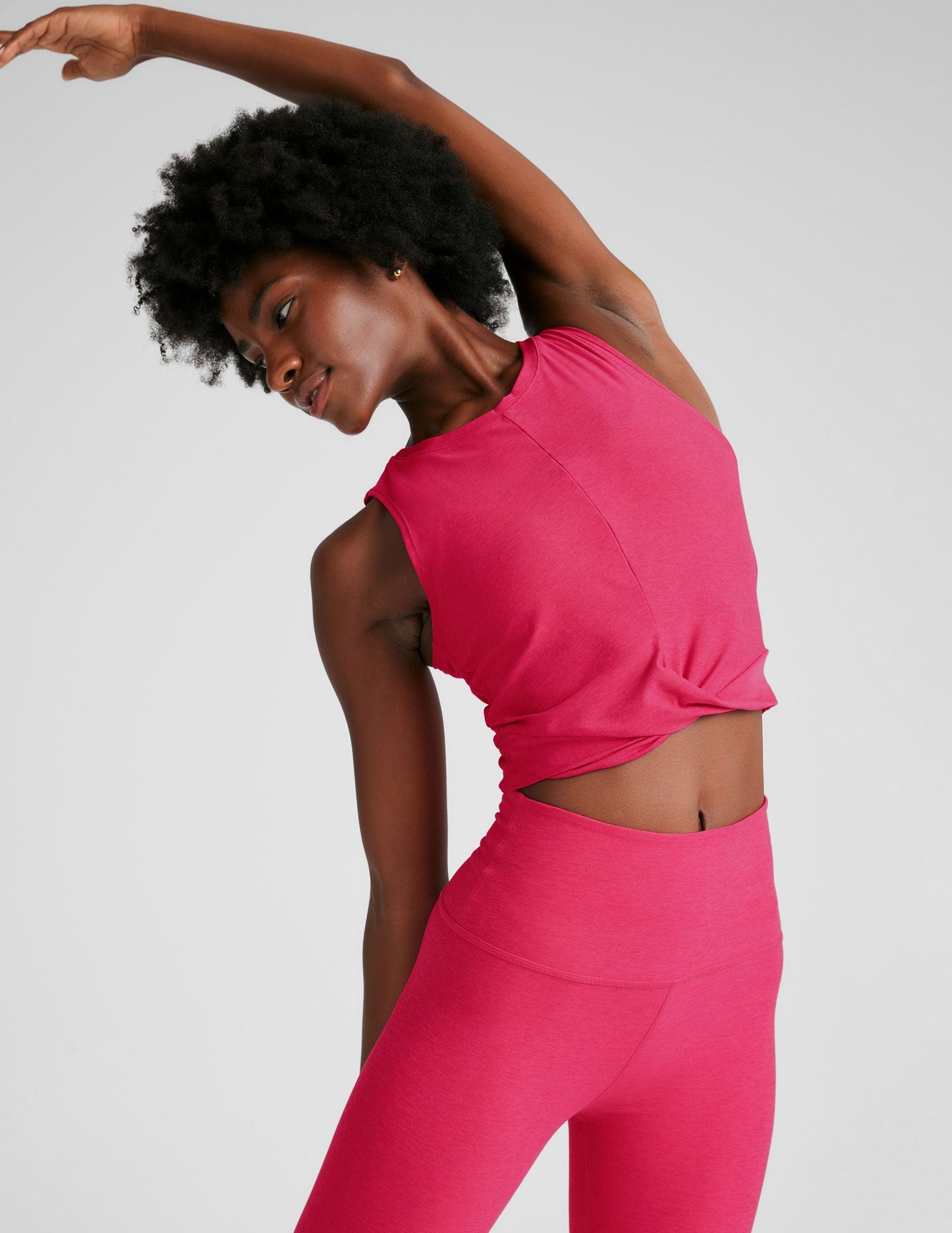 Featherweight Soft Cropped Tank Top: Crossover Design, Studio-Inspired, Comfortable