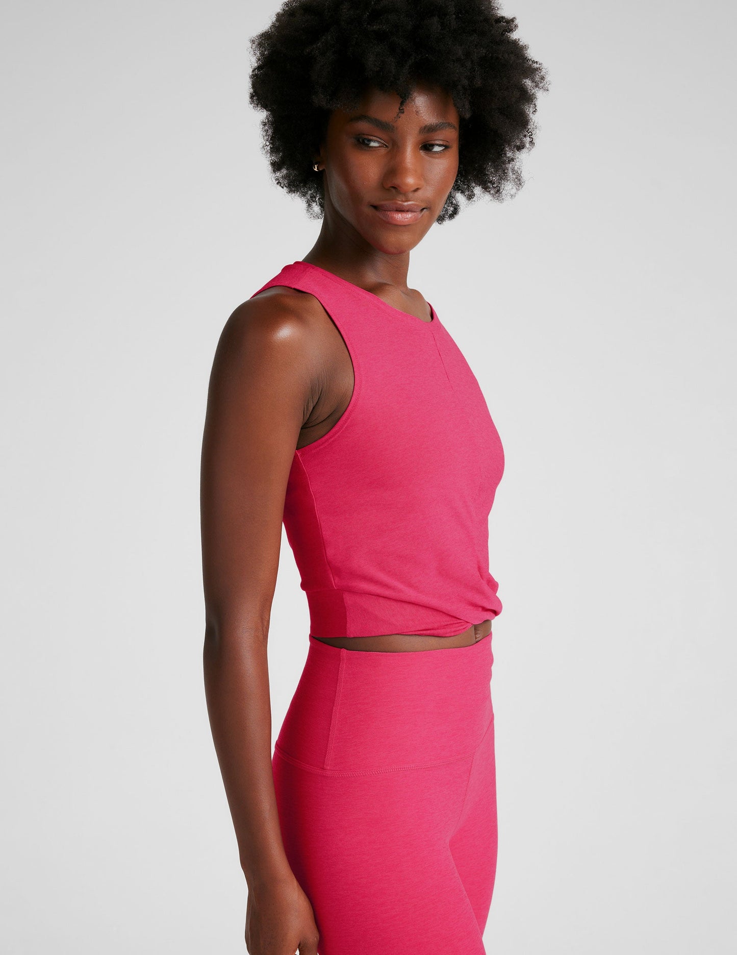 Featherweight Soft Cropped Tank Top: Crossover Design, Studio-Inspired, Comfortable