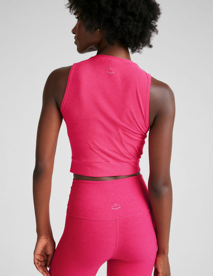 Featherweight Soft Cropped Tank Top: Crossover Design, Studio-Inspired, Comfortable