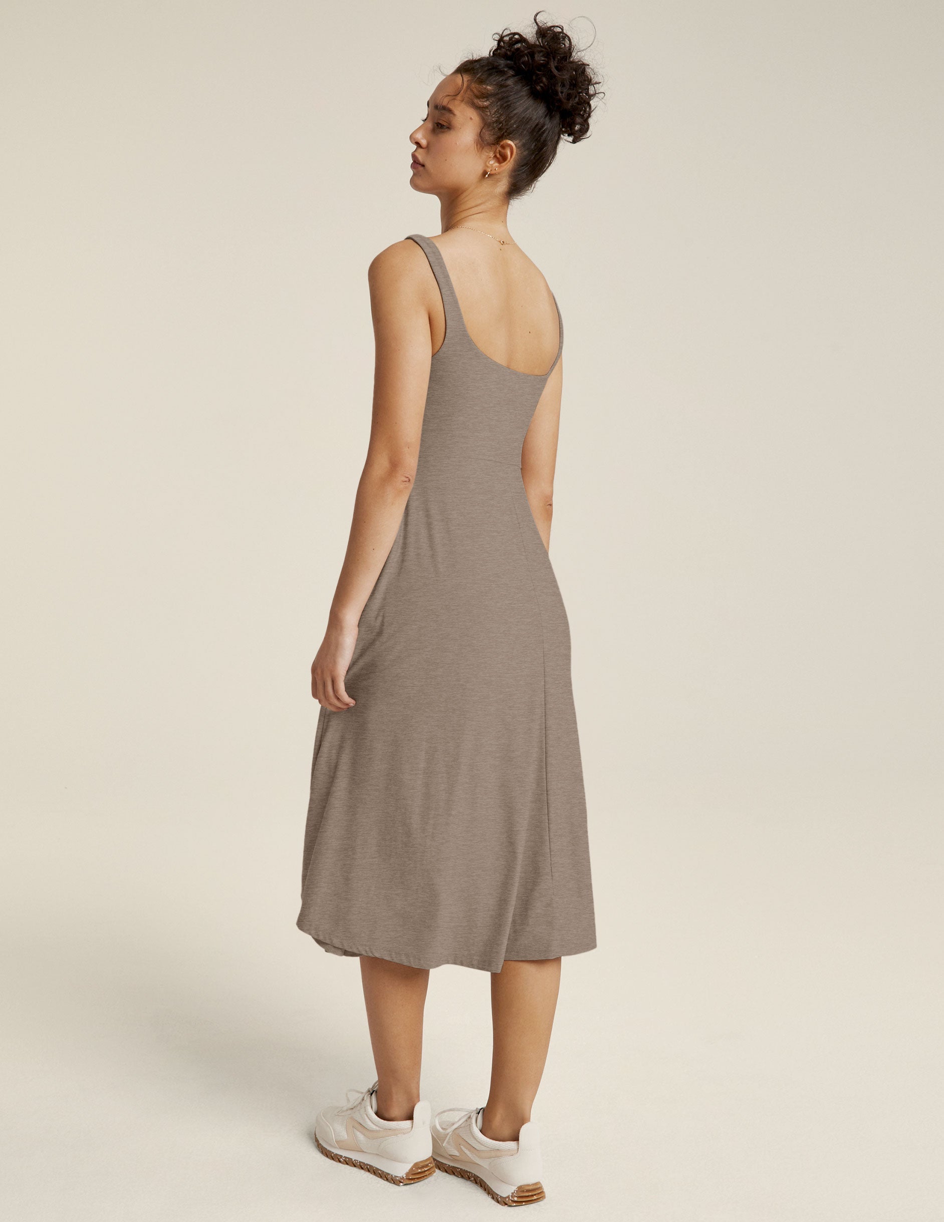 Featherweight Square Neck Midi Dress: Ultra-Soft, Lightweight, Chic, Pockets, Everyday