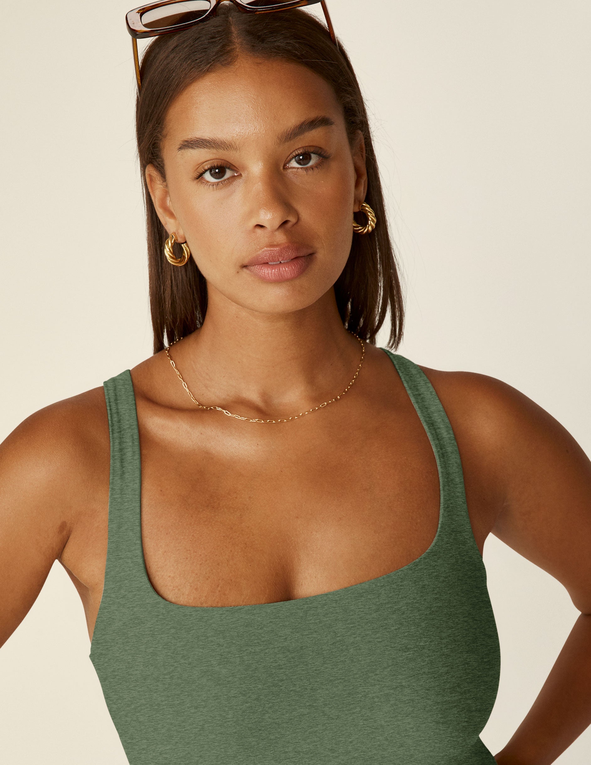 Featherweight Square Neck Midi Dress: Soft, Stylish, Versatile with Side Slit
