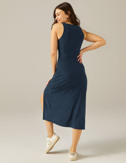 Soft Featherweight Square Neck Midi Dress with Slit | UPF Protection