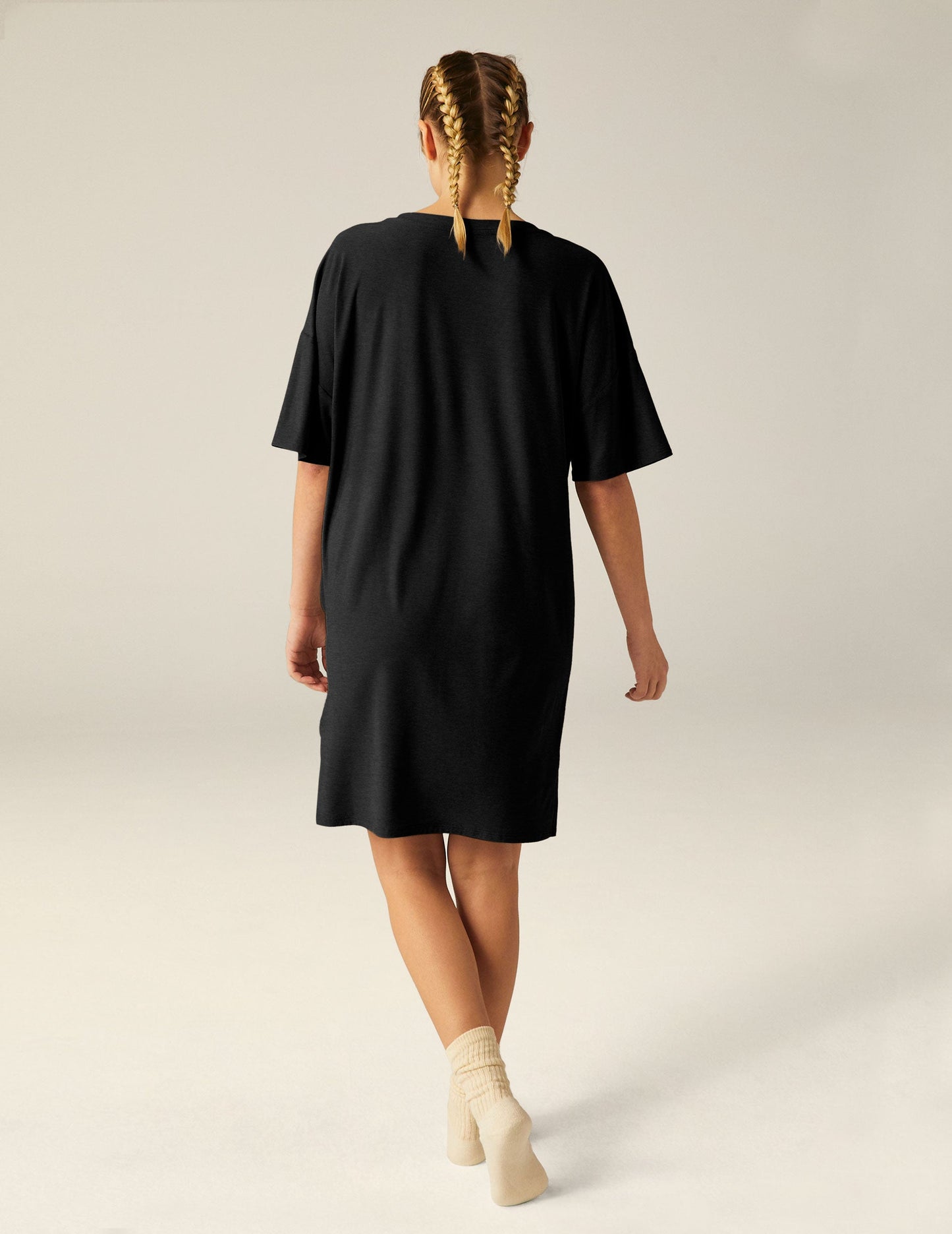 Soft Featherweight V-Neck Oversized Sleep Tee Dress for Ultimate Comfort