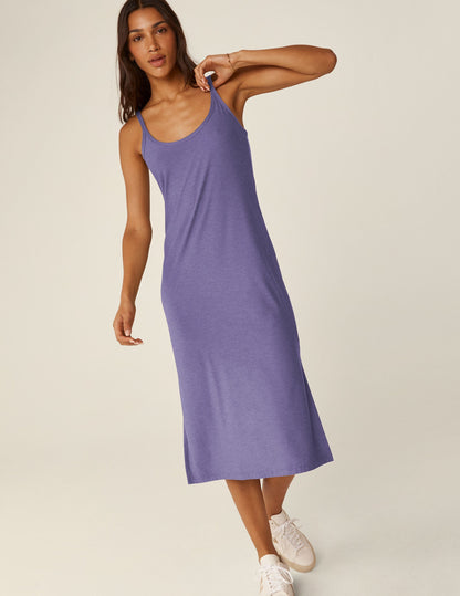 Featherweight Scoop Neck Midi Dress with Side Slits, Ultimate Comfort