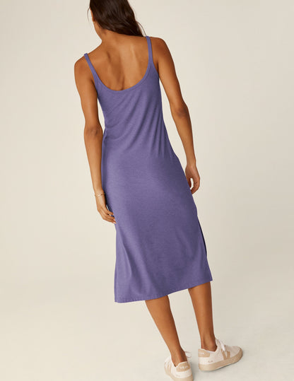 Featherweight Scoop Neck Midi Dress with Side Slits, Ultimate Comfort