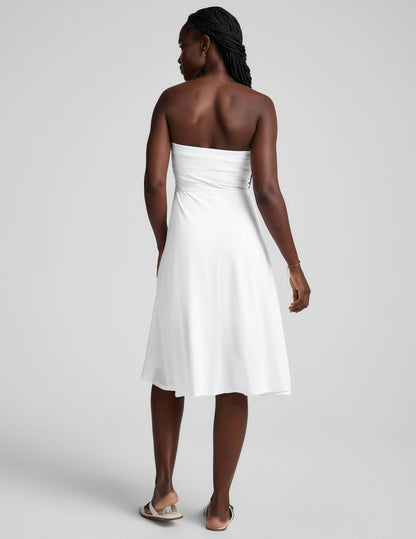 Featherweight Strapless Midi Dress: Built-in Bra, Flared Skirt, Ultimate Comfort