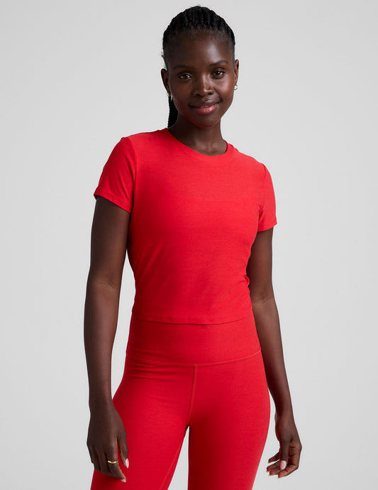 Featherweight Super Soft 90s Inspired Fitted Cropped Short Sleeve Tee Shirt