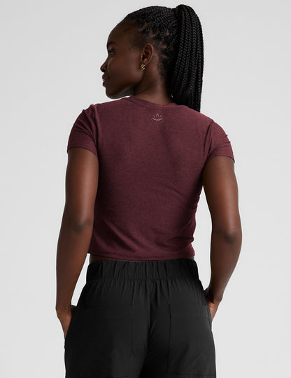 Featherweight Supersoft Cropped Tee - 90s Inspired Fitted Burgundy Style