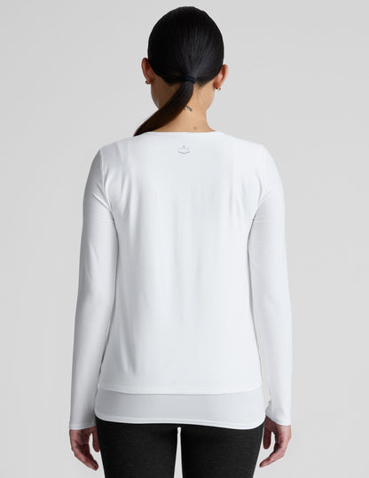 Beyond Yoga Featherweight Under Wraps Nursing Overlap Tee: Ultra Soft Maternity Long Sleeve
