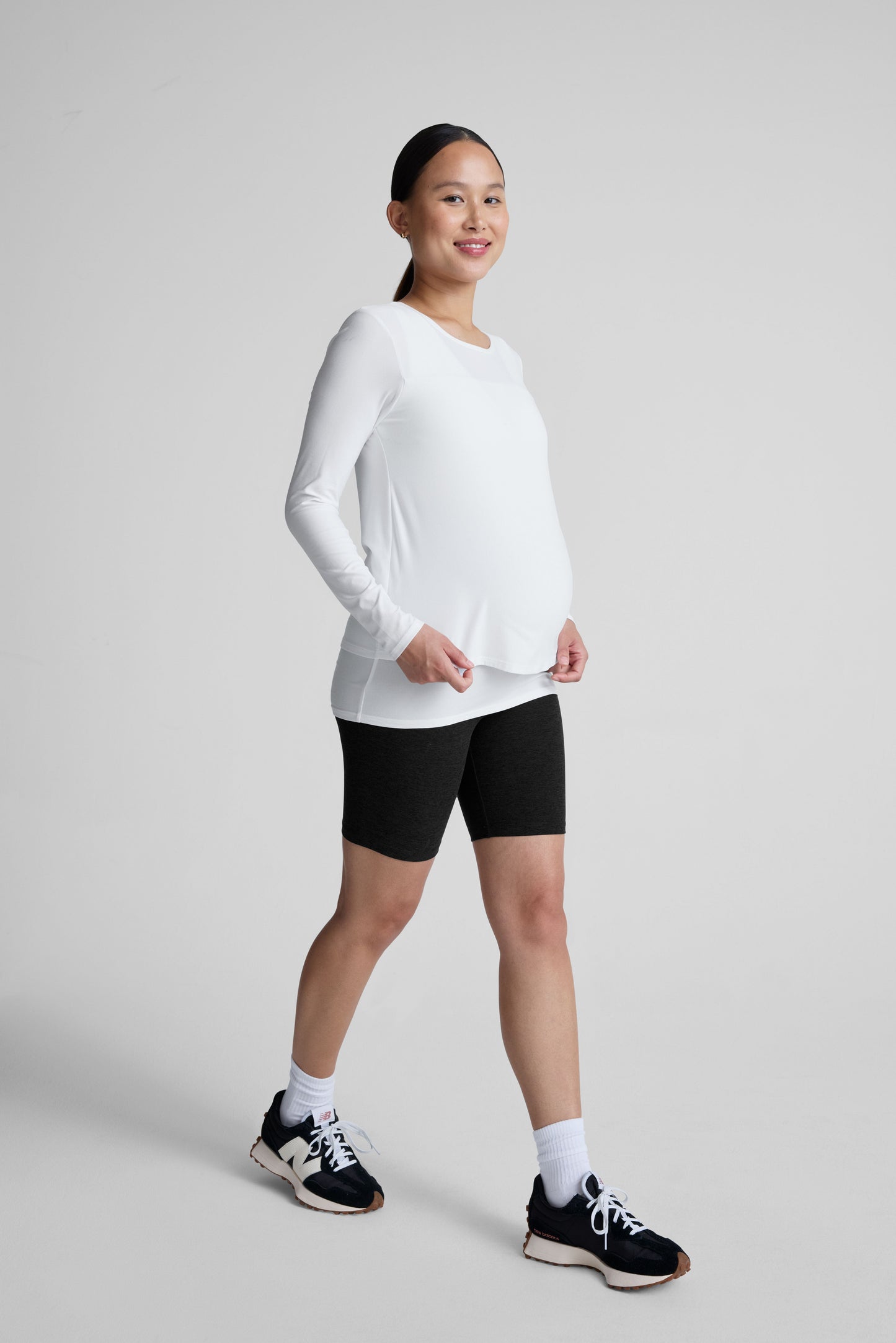 Beyond Yoga Featherweight Under Wraps Nursing Overlap Tee: Ultra Soft Maternity Long Sleeve