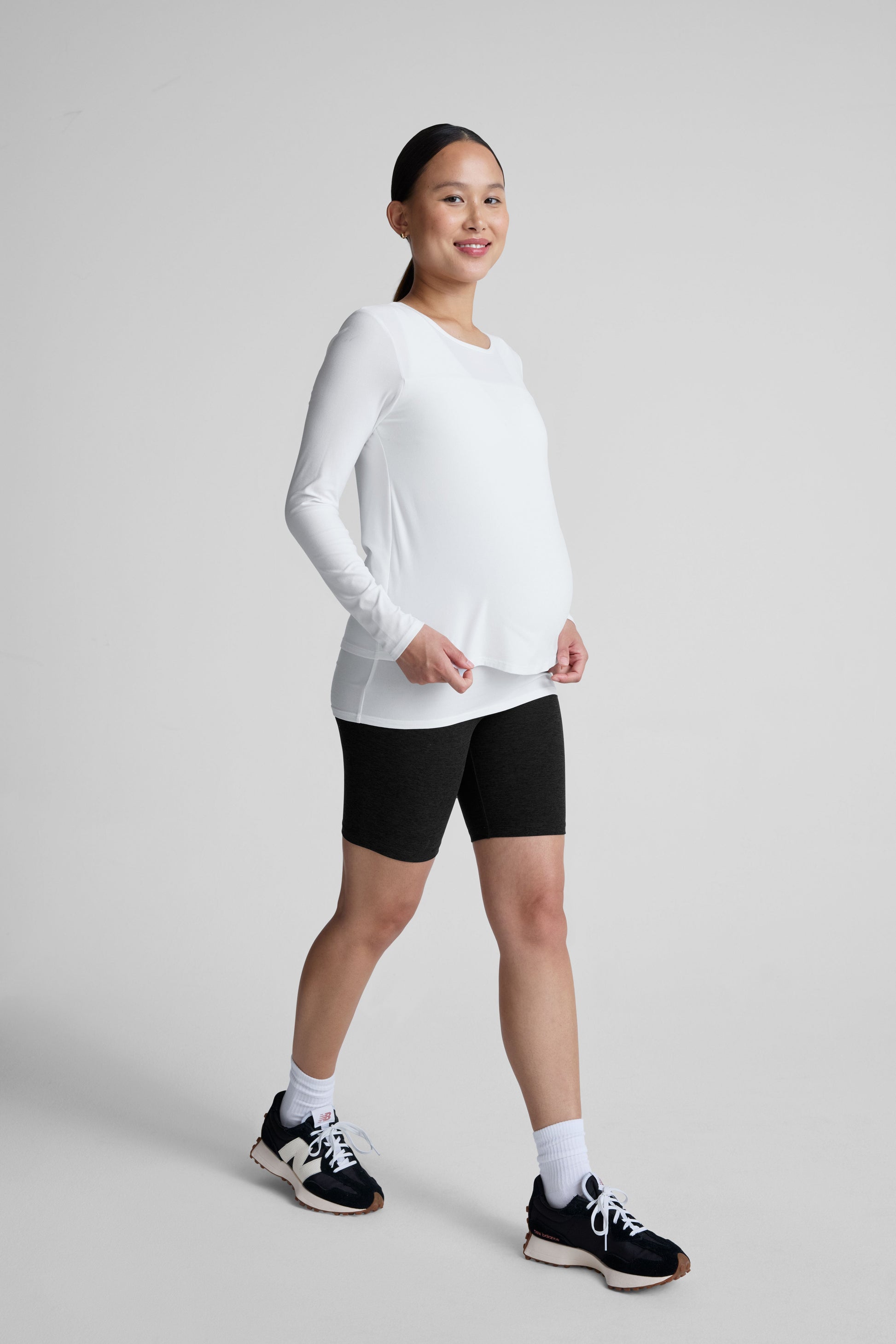 Beyond Yoga Featherweight Under Wraps Nursing Overlap Tee: Ultra Soft Maternity Long Sleeve