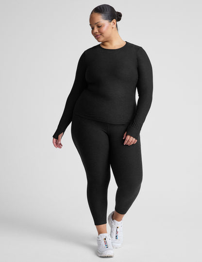 Featherlight Spacedye Crew Neck Pullover Long Sleeve Top for Women