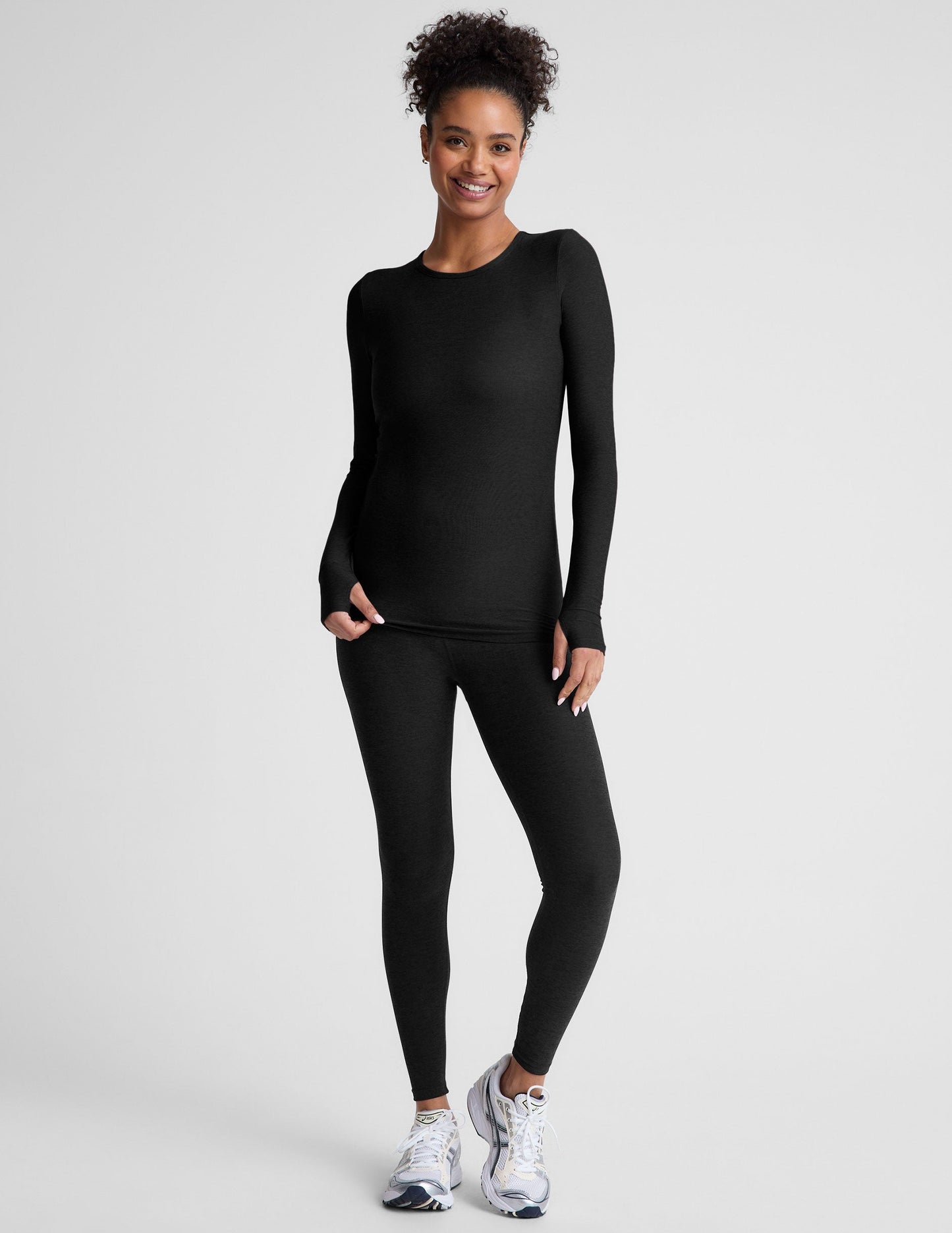Featherlight Spacedye Crew Neck Pullover Long Sleeve Top for Women