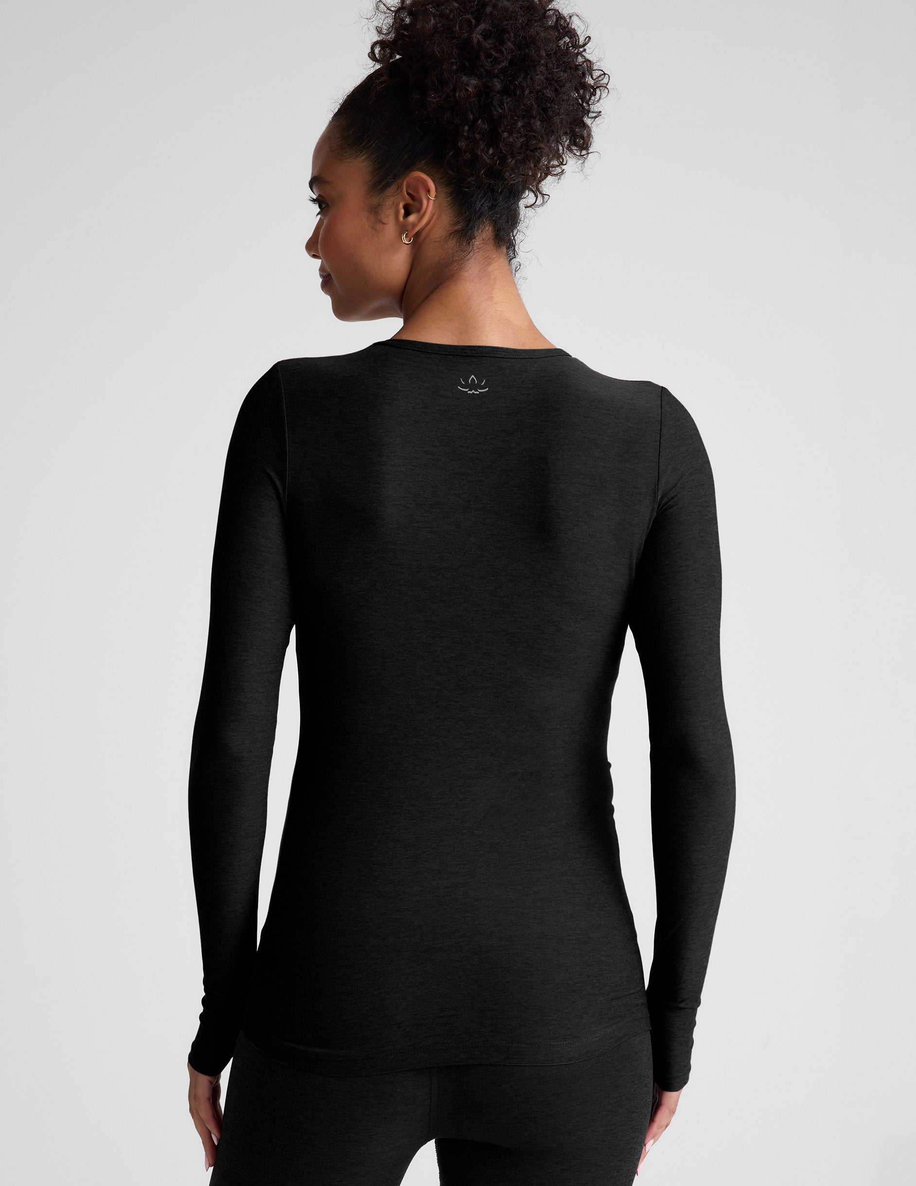 Featherlight Spacedye Crew Neck Pullover Long Sleeve Top for Women