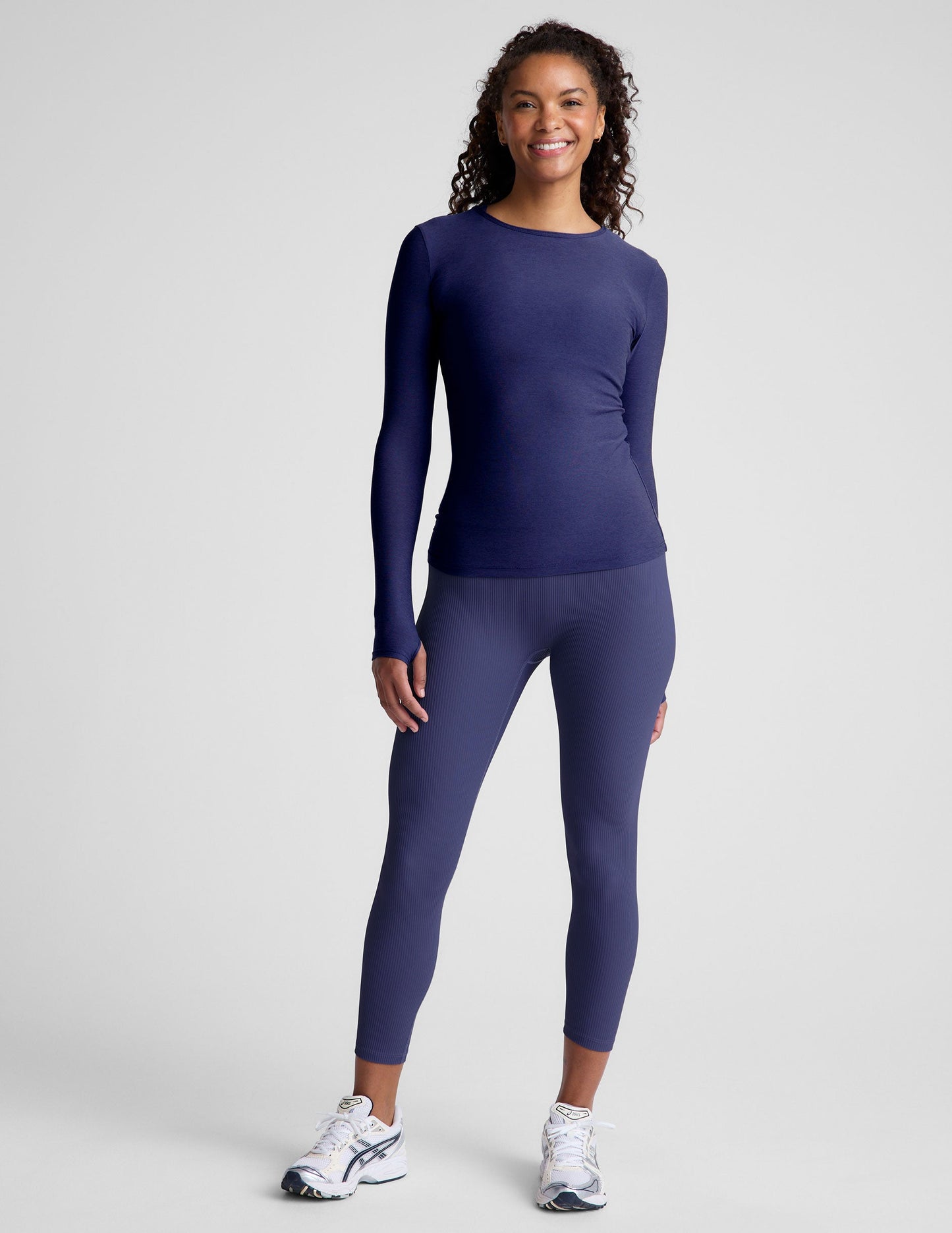 Ultra-Soft Featherweight Spacedye Classic Crew Pullover Long Sleeve Top