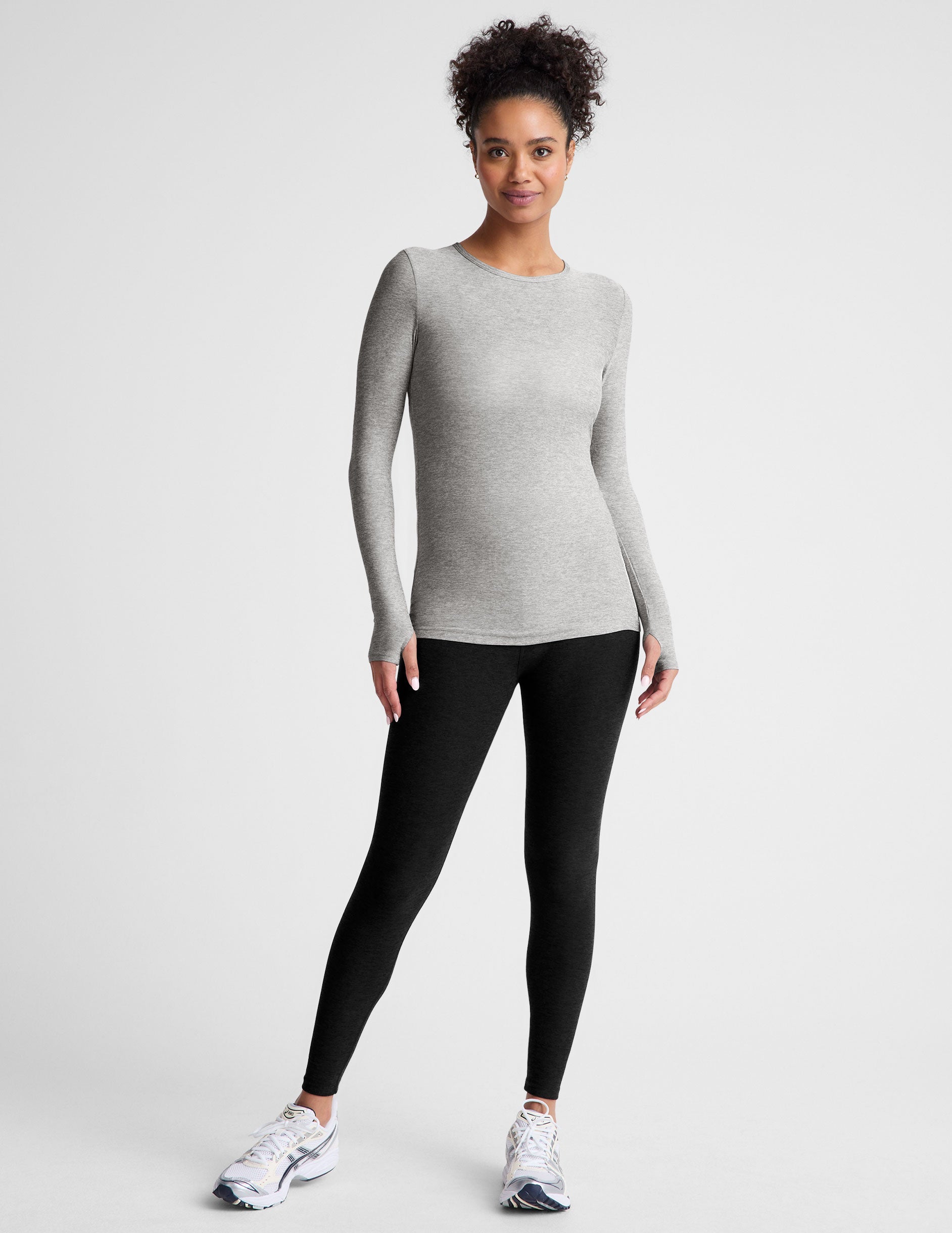 Featherweight Soft Spacedye Classic Crew Pullover: Lightweight, Fitted Long Sleeve Top