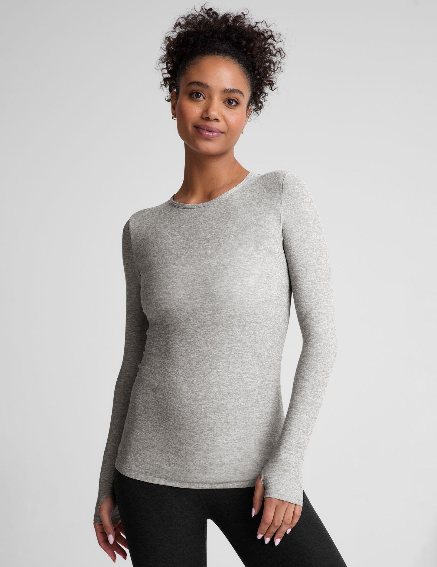 Featherweight Soft Spacedye Classic Crew Pullover: Lightweight, Fitted Long Sleeve Top