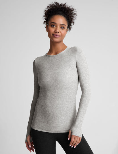 Featherweight Soft Spacedye Classic Crew Pullover: Lightweight, Fitted Long Sleeve Top