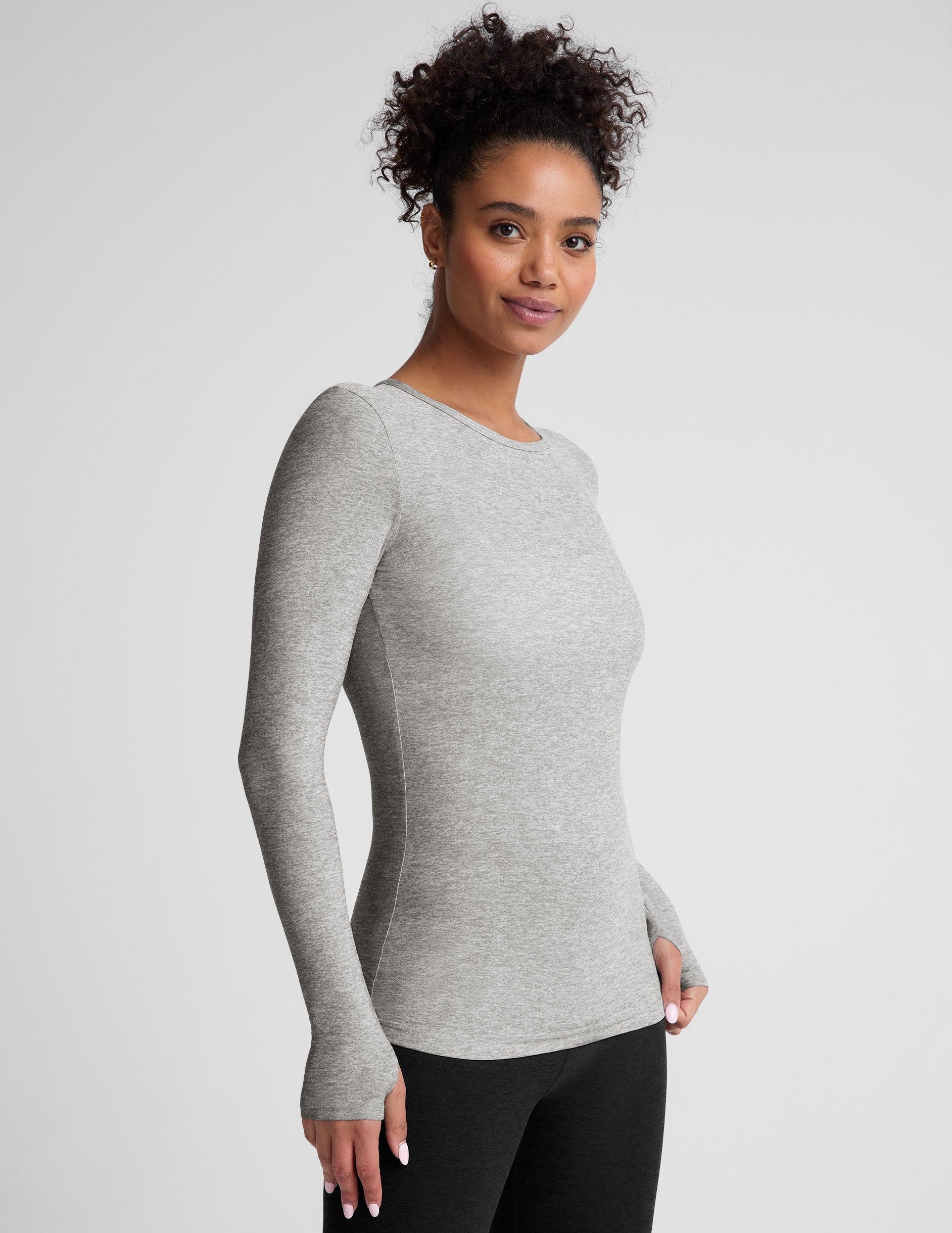 Featherweight Soft Spacedye Classic Crew Pullover: Lightweight, Fitted Long Sleeve Top