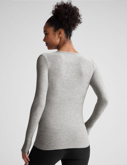 Featherweight Soft Spacedye Classic Crew Pullover: Lightweight, Fitted Long Sleeve Top
