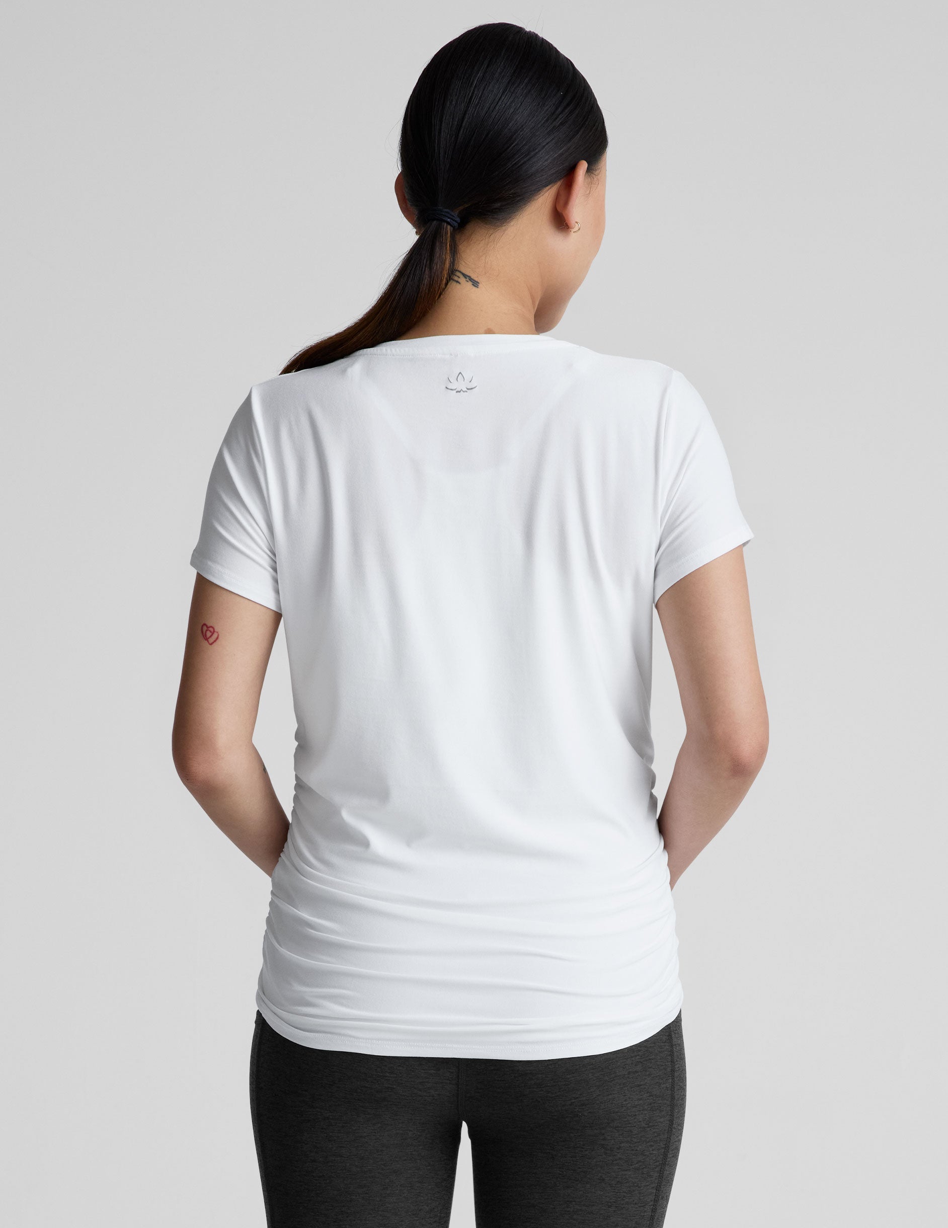 Featherweight Soft Maternity Tee: Ruched Side, Short Sleeve, Ultimate Comfort