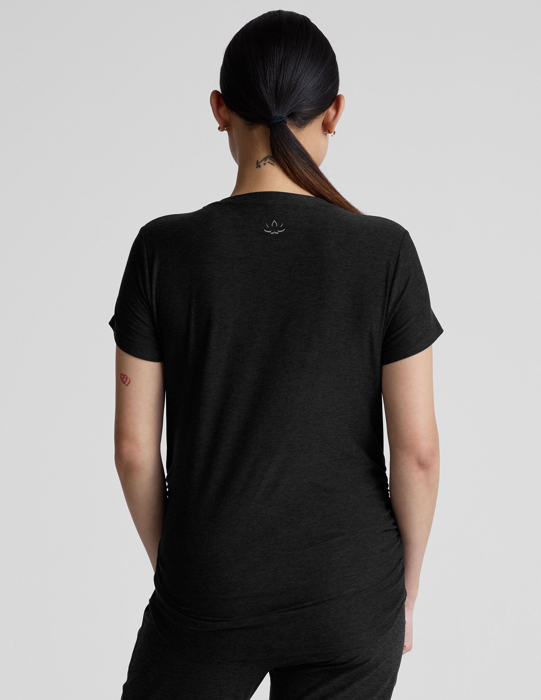 Featherweight Soft Maternity Tee, Ruched Sides, Long Length, Everyday Comfort