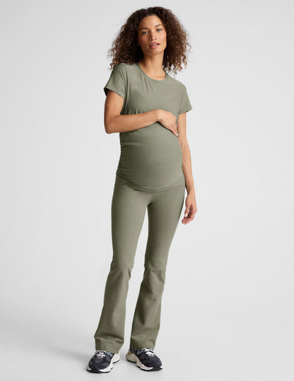 Featherweight Soft Maternity Tee: Short Sleeve, Long Length, Ruched, Comfortable Fit