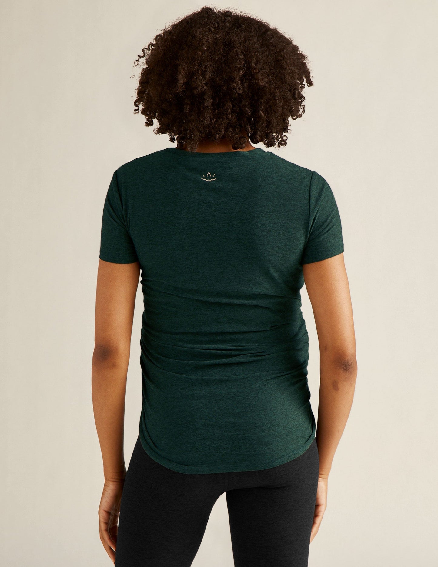 Soft Featherweight Spacedye Maternity Tee: Comfortable Short Sleeve with Ruched Sides