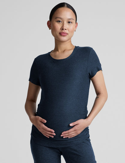 Soft Featherweight Spacedye Maternity Tee: Comfortable Short Sleeve Pregnancy Top