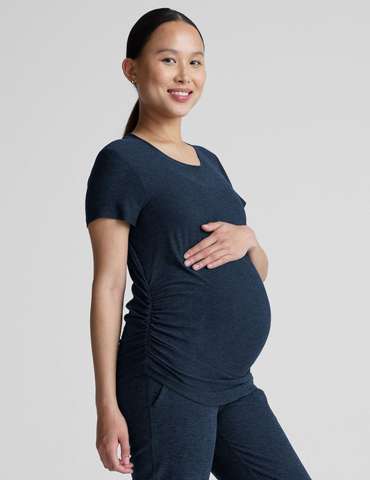 Soft Featherweight Spacedye Maternity Tee: Comfortable Short Sleeve Pregnancy Top