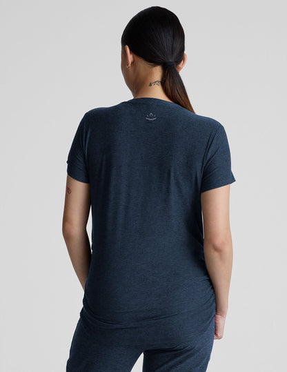 Soft Featherweight Spacedye Maternity Tee: Comfortable Short Sleeve Pregnancy Top