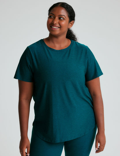 Featherweight Soft Relaxed Fit Tee - Lightweight Short Sleeve Curved Hem