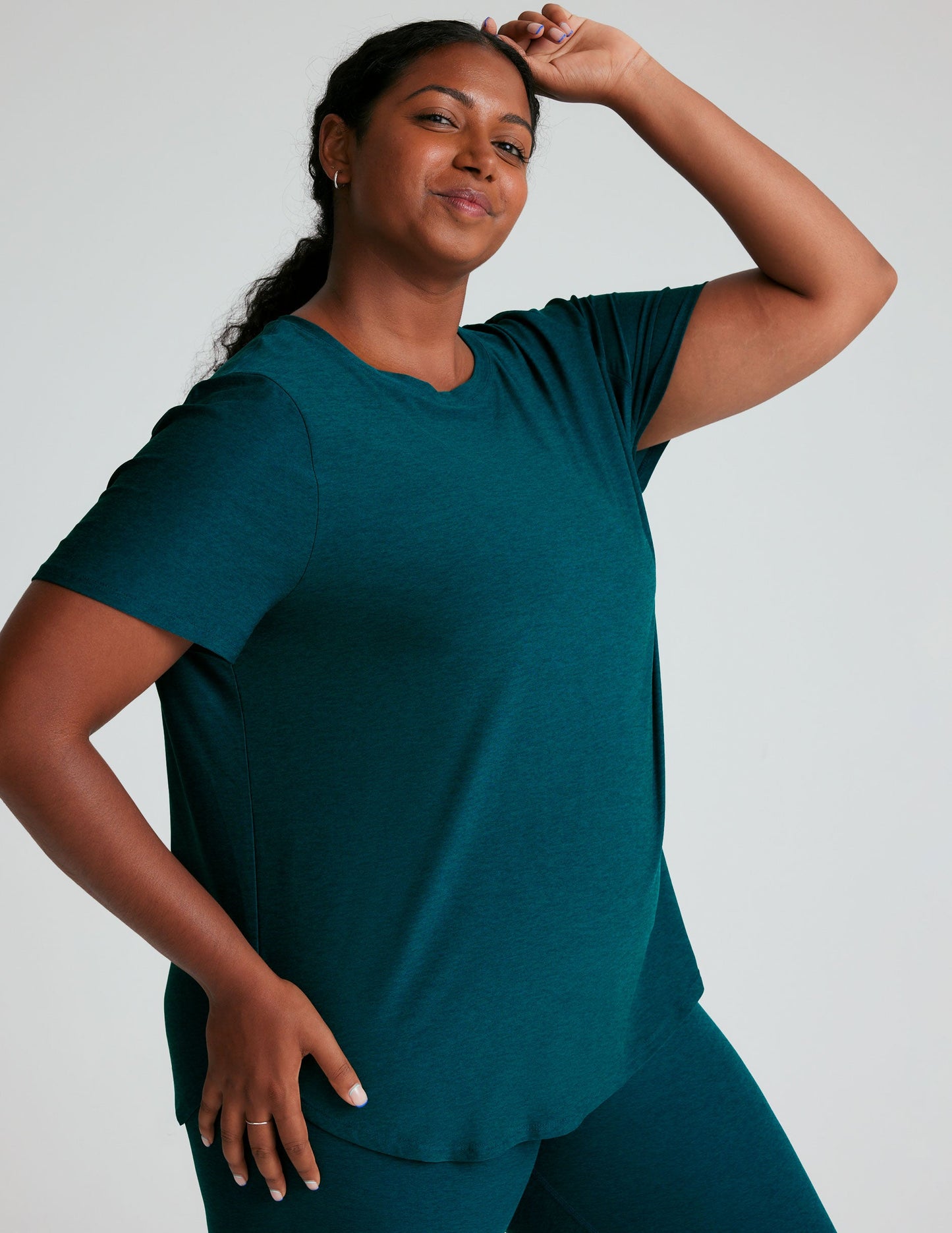 Featherweight Soft Relaxed Fit Tee - Lightweight Short Sleeve Curved Hem