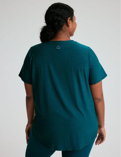Featherweight Soft Relaxed Fit Tee - Lightweight Short Sleeve Curved Hem