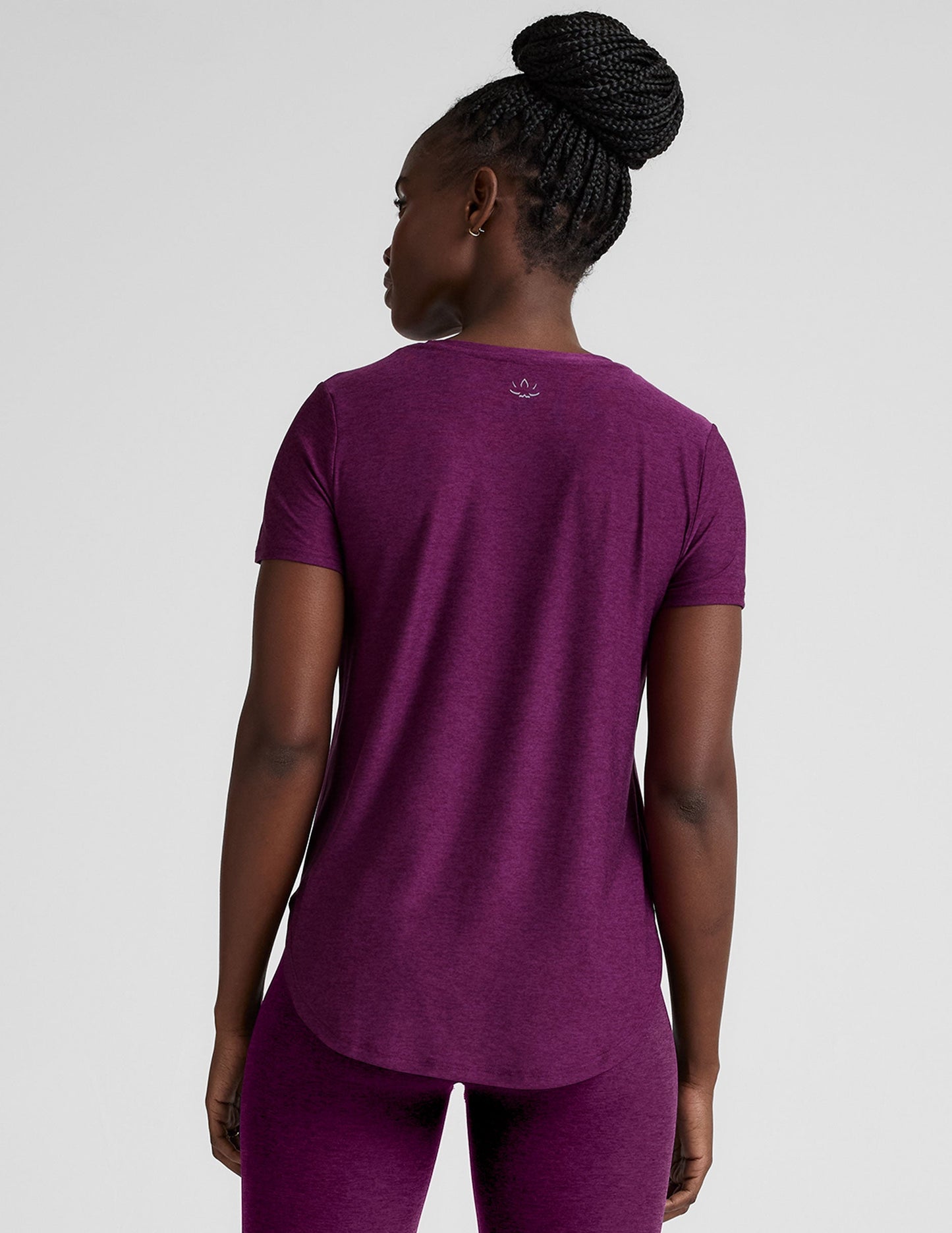 Soft Featherweight Spacedye Relaxed Fit Short Sleeve Tee with Curved Hem