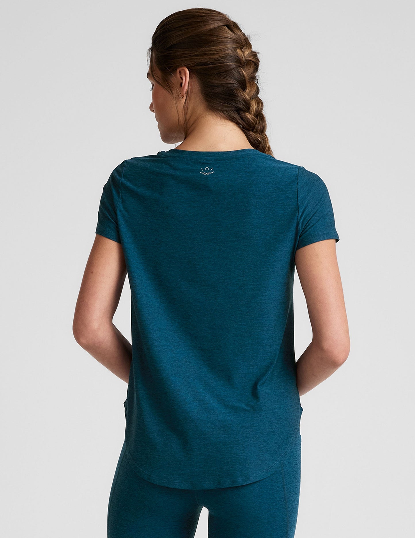 Ultra-Soft Featherweight Spacedye Relaxed Fit Tee with Curved Hem and Short Sleeves