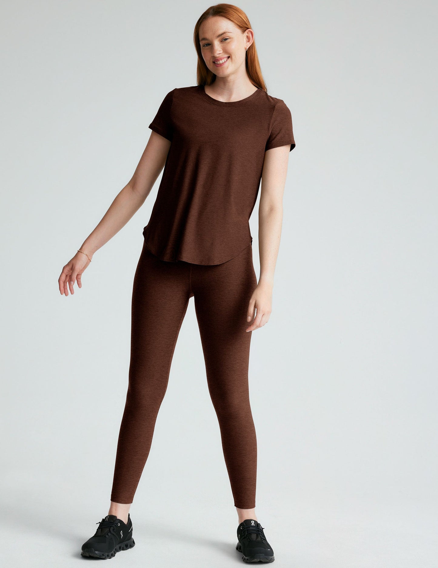 Featherweight Spacedye Relaxed Fit Tee: Lightweight Short Sleeve Curved Hem Comfort Top